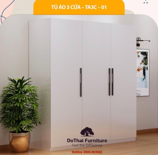 TỦ QUẦN ÁO 3 CÁNH MỞ - MẪU ĐƠN GIẢN - HIỆN ĐAI -  TA / M3