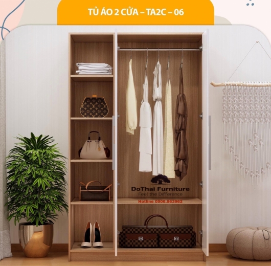 TỦ QUẦN ÁO CÁNH MỞ - KÈM KỆ GIÁ RẺ - TA / M1