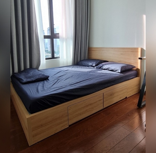 GIƯỜNG NGỦ MDF CÓ HỘC KÉO - MẪU ỐP DÀY - GM1/H