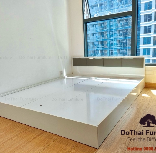 GIƯỜNG NGỦ GỖ MDF - CÓ NỆM TỰA ĐẦU / R20